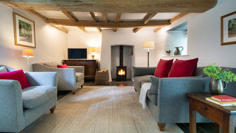 The sitting room at Boscastle Elm Cottage, Cornwall